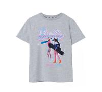 Barbie Girls Christmas T-Shirt | Kids Merry & Bright Skiing Short Sleeve Seasonal Graphic Tee | Festive Grey Short-Sleeve Xmas Top | Doll Movie Merchandise Gift for Children