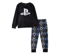 (11-12 Years, Black) Playstation Boys Logo Long-Sleeved Long Pyjama Set