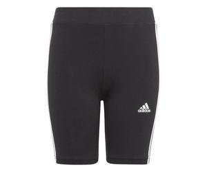(11-12 Years, Black/White) Adidas Girls Essential Breathable Biker Shorts