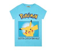 (11-12 Years, Blue) Pokemon Boys Gotta Catch 'Em All! Pikachu T-Shirt