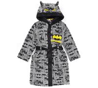 DC Comics Batman Boys Grey Dressing Gown | Cosy Fleece Bathrobe with Pocket | Kids Dark Knight Nightwear | Children's Soft Robe Merch - 11-12 Years