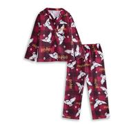 (11-12 Years) Harry Potter Long Sleeve Long Leg Pyjama Set (Girls Red)