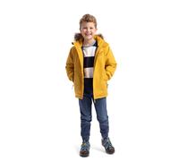 Trespass Kids Padded Jacket Wyald - Padded Waterproof Raincoat for Kids with Detachable Hood & Removable Fur Trim, Taped Seams, 2 Zipped Pockets