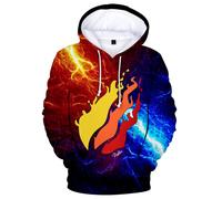 (11-12 Years) Kids Boys Girls Prestonplayz Flame Pattern Hoodies Sweatshirt 3D Pullover Jumper Hooded Hoody Tops