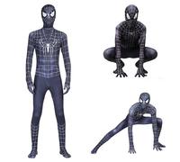 (11-12 Years) Kids Venom Spider-Man Superhero Cosplay Costume Jumpsuit Fancy Dress Halloween Carnival