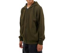 (11-12 Years, Mid Khaki) Brave Soul Boys Plain Ribbed Cuff Full Zip Hoodie