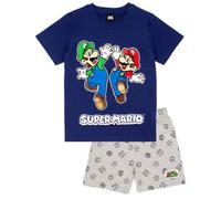 (11-12 Years, Navy/Grey) Super Mario Boys Short Pyjama Set
