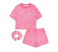 (11-12 Years, Pink) Barbie Girls All-Over Print Short Pyjama Set