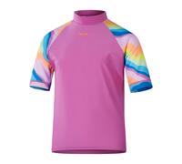 (11-12 Years, Pink) Speedo Girls Sun Rainbow Wave Short-Sleeved Rash Guard