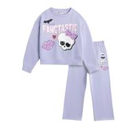 (11-12 Years, Purple) Monster High Girls Fangtastic Printed Sweatshirt & Jogging Bottoms
