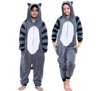 A2Z 4 Kids Girls Boys Raccoon Soft Fleece Kids Sleepsuit Xmas Pyjamas 11-12 Years
