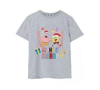 (11-12 Years) SpongeBob SquarePants Short Sleeved T-Shirt (Unisex Kids Grey)