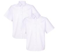 (11-12 Years, White) Kids Girls 2 Pack School Uniform School Shirts