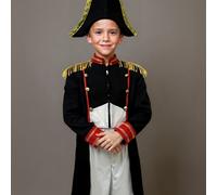 (11-12Y) Handsome Boy's Officer Uniform, 4pcs Set Includes Hat, Jacket, Pants, Hat, and Shoe Covers, Suitable