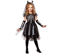 (11-13 years (158 cm)) Child skeleton demon bride costume