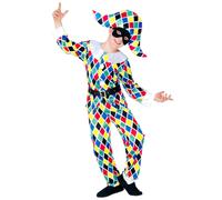 (11-13 years (158 cm)) Children's multi-colored harlequin costume