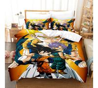 (11, 135*200 three-piece set) Anime bedding set Dragon Ball series 3D digital printing three-piece set