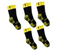 (11-14) Bonds Explorer 5 Pairs Socks Original Men Tough Thick Work Crew Above Ankle Cotton Yellow 01K Pack 01 SYNH3N Bulk