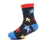 (11-14 Years (4-5.5), Stars) Kids Soft Fluffy Non-Slip Socks Age 3-14 Years