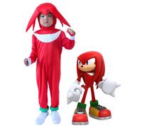 (11-14 Years) Halloween Sonic Shadow Knuckles Cosplay Jumpsuits for Kids Girls Boys Bodysuits One Piece Playsuits Headgear Party Costume Festival Clothes