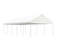 (11.15 x 4.08 x 3.22 m) vidaXL Gazebo Part Tent with Roof Pavilion Outdoor Marquee White Polyethylene
