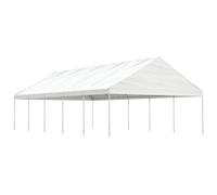 (11.15 x 5.88 x 3.75 m) vidaXL Gazebo Part Tent with Roof Pavilion Outdoor Marquee White Polyethylene