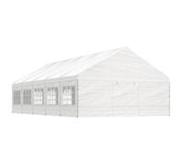 (11.15 x 5.88 x 3.75 m) vidaXL Gazebo Part Tent with Roof Pavilion Outdoor Marquee White Polyethylene