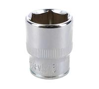 11/16" Imperial 6 Point 3/8" Drive Shallow Socket SAE AF Chrome Vanadium Steel