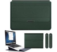 FAFOUR 11-17 inch Universal Multi-Function Waterproof PU Leather Notebook Bag, Handheld Foldable Laptop Sleeves with Mouse Pouch and Bracket, 3-in-1 Stand Padded Pouch