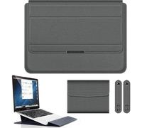 11-17 inch Universal Multi-Function Waterproof PU Leather Notebook Bag, Handheld Foldable Laptop Sleeves with Mouse Pouch and Bracket, 3-in-1 Stand Padded Pouch