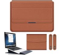 11-17 inch Universal Multi-Function Waterproof PU Leather Notebook Bag, Handheld Foldable Laptop Sleeves with Mouse Pouch and Bracket, 3-in-1 Stand Padded Pouch