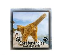 11.2 Inch Funny Cat Butt Calendar, 2026Cute Kittens Calendar From January 2026 To December 2026, 12 Monthly Lovely Cats Wallcalendar for Hotels, Bars, Offices, Homes, CatLovers Gifts