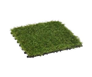 11/22x Artificial Grass Tiles Green Fake Lawn Synthetic Turf Ground vidaXL