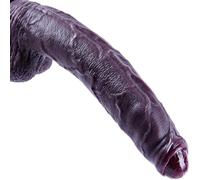 11.4" Huge Realistic Thick Dildo,XL Foreskin Uncut Dildo,Silicone Large G-spot Penis, Extra Long Giant Big Penis with Suction Cup, Anal Plug Black Adult Sex Toy for Men and Women Couples