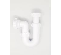 11/4 inch x 75mm Water Seal Telescopic Adjustable Inlet Tubular Swivel Anti-Syphon 'P' Trap-1.25 inch with Multifit Outlet, for Bathroom Basin, White