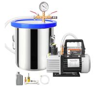 11.4 L Vacuum Chamber Kit with 3 CFM Single Stage Pump and Oil,Tempered Glass Lid Vacuum Chamber Kit, Vacuum Chamber for Degassing Silicone Resin, Stabilizing Wood