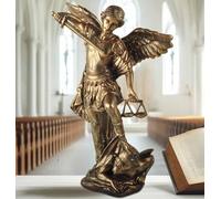 11.41" Large St Michael Archangel Statue, Catholic Warrior Angel