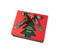 11.42inch Personalised Christmas Eve Double-door Gift Box with Text,Merry Christmas Delivery Santa Box with Lid Made Luxury for Hat Scarf Chocolates Toys Novelty Decorations (B11.42inch)