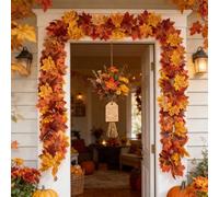 11.4FT Artificial Autumn Maple Leaves Garland Fall Decor,Fall Hanging Plant
