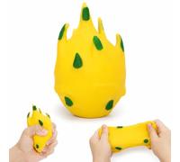 11.5 cm Dragon Fruit Squishy, Fruit Squishy for Stress Relief and Focus Enhancement, Soft Squeeze Design for Desk Decoration and Sensory Experience, Random Red or Yellow Colors