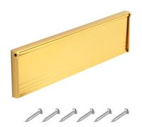 11.5 Inch Internal Letter Box Draught Excluder Metal Letter Box Flap Door Letterbox Flap Cover with Brush & Flap Gold Brass Finish Letter Box Cover for Wood, uPVC & Composite Doors
