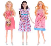 11.5 inch Pregnant Doll Include 3pcs Mommy Dolls with Small Baby in Tummy That Opens To Place Baby in and Out for kids Age 3+ (Pregnant #2)