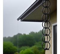 11.5ft Rain Chain Downspout Catcher, Decorative Outdoor Garden Water Feature for Eaves Drainage, Stylish Porch Rainwater Collector