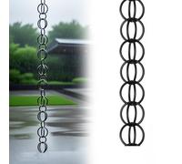 11.5ft Rain Chain Downspout Catcher, Decorative Outdoor Garden Water Feature for Eaves Drainage, Stylish Porch Rainwater Collector