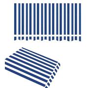 11.5ft x 8ft Blue & White Stripe Retractable ning Fabric - Outdoor Manual Sune Canopy Replacement for Patio, Deck, Garden, and Backyard Enjoyment