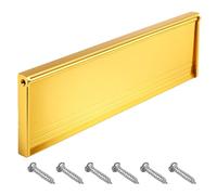11.5in Door Letter Box Flap, Gold letterbox with 6 Pcs Nail, Adjustable Mailbox with Air Vent, Suitable for Wooden Doors Rigid PVC Doors