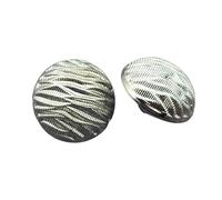 11.5mm-25mm Mushroom Head Button Round Metal Button, Silver, 21mm-10pcs