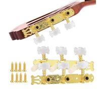 11.5x4x4cm/4.5x1.6x1.6in Right Left Tuning Peg Machine Heads, Classical Guitar Tuners Heads 3+3 Tuning Keys Machine Pegs with 8 Mounting Screws for Acoustic Folk Electric Guitar