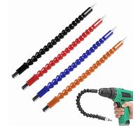 11.6 inch Flexible Drill Bit Extension, Screwdriver Soft Shafts Bit Holder for Power Drill with Magnetic 1/4'', Universal Drill Connection for Electrical Cabinet Furniture Computer Chassis (4 Pack)