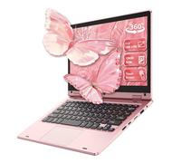 11.6 Inch Laptop PC TouchScreen 360° Foldable Thin, Laptop Computer Celeron N4020 6GB RAM 128GB SSD, Portable PC Dual-Band WiFi Wireless Bluetooth Webcam USB 3.0 Mini-HDMI Keypad Lock - Pink